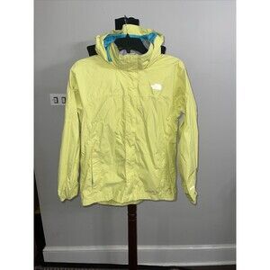 The North Face Girl's HyVent Yellow Waterproof Raincoat Hooded Jacket XL (18)